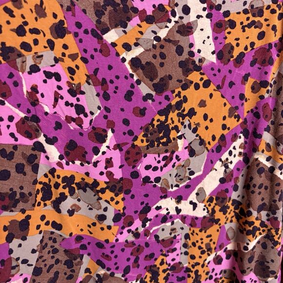 LOGO by Lori Goldstein Rayon 230 Square Neck Printed Top Pink Blossom Size 4X - Picture 7 of 12